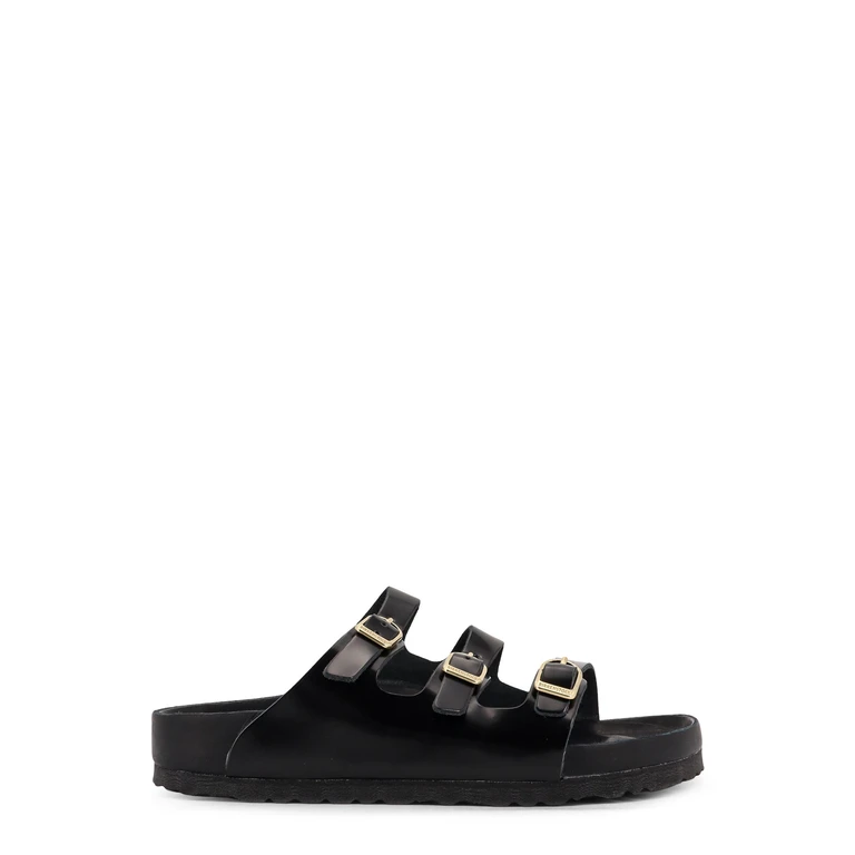 Birkenstock Black Leather Florida Slippers