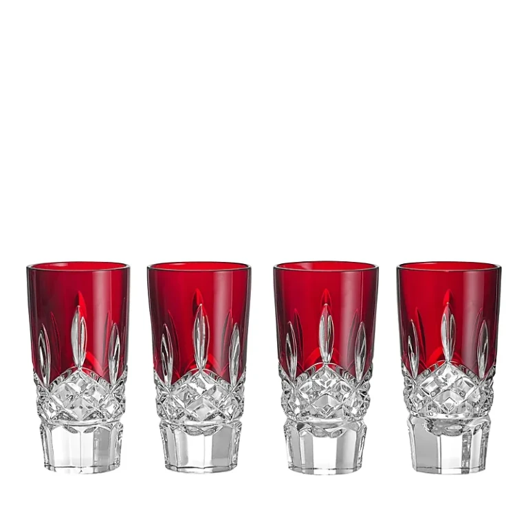 Waterford Lismore Red Shot Glass, Set of 4