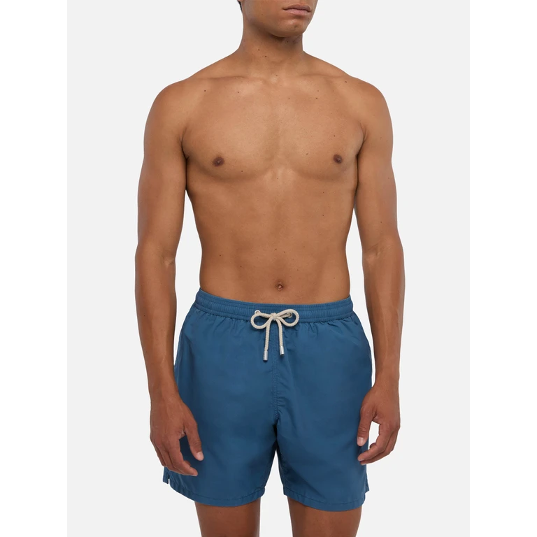 Mc2 Saint Barth Vintage Dusty Blue Mid-Length Swim Shorts Patmos Used Sky Swimshort - Men