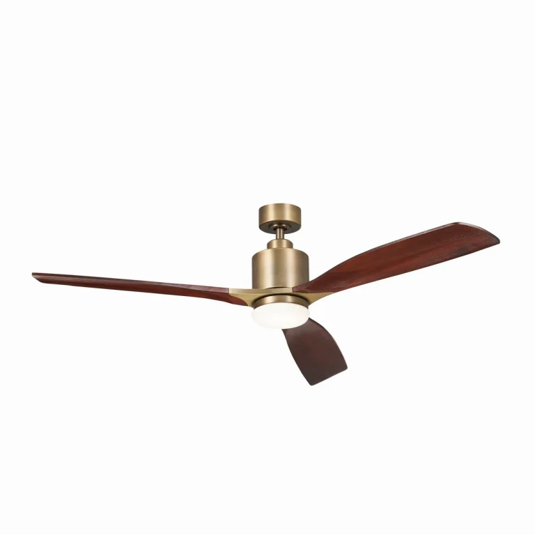 Brushed Natural Brass 60"Ceiling Fan from the Ridley II Collection