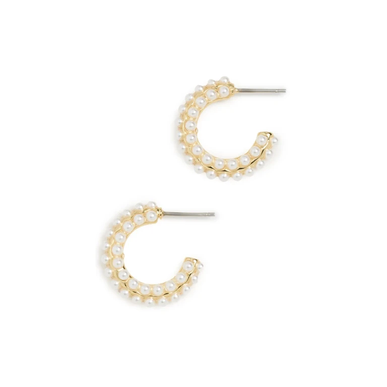 BaubleBar Nina Earrings Ivory/Gold One Size