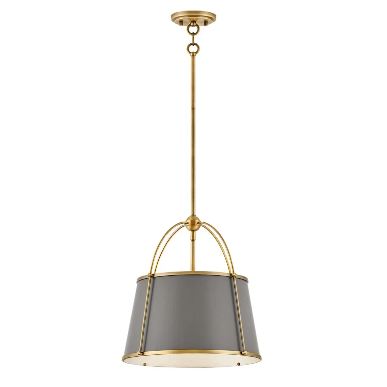 Lacquered Dark Brass LED Pendant from the Clarke Collection