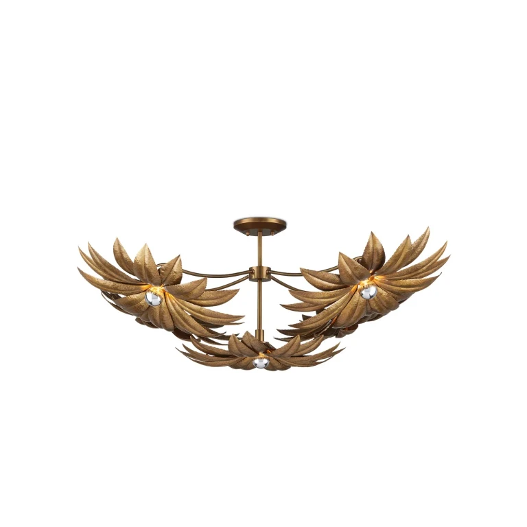 Antique Brass Semi-Flush Mount from the Alithea Collection