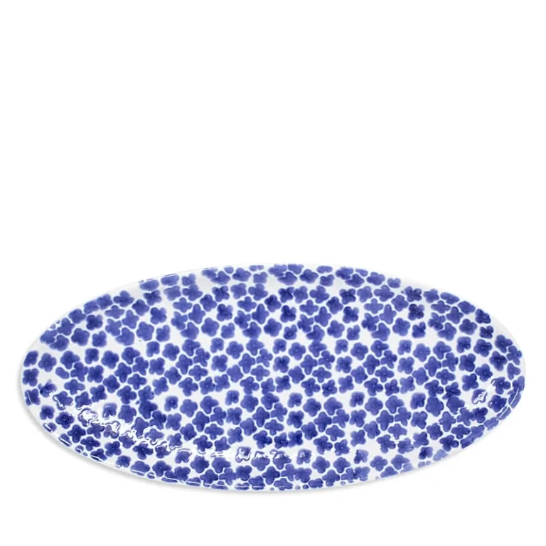 Vietri Santorini Flower Narrow Oval Platter