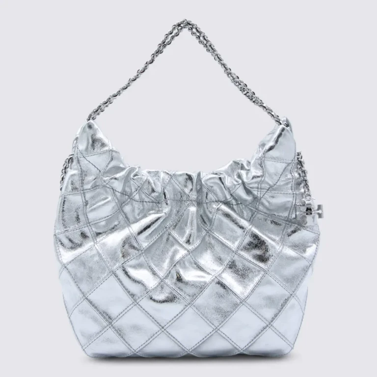 Tory Burch Fleming Mini Metallic Leather Hobo Bag