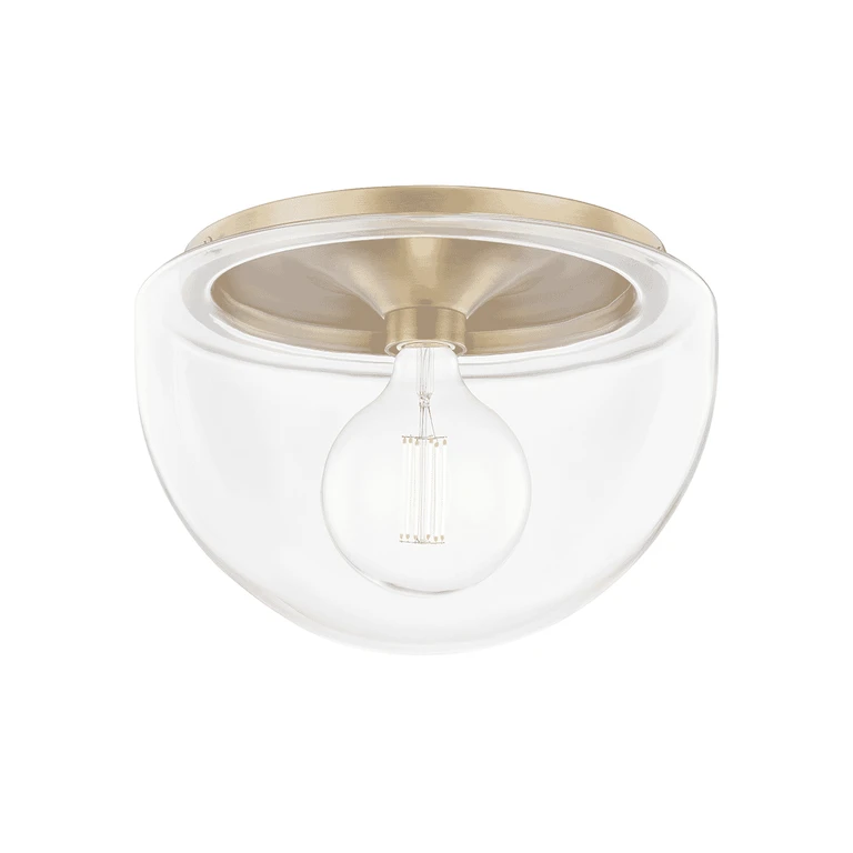 Aged Brass One Light Flush Mount from the Grace Collection