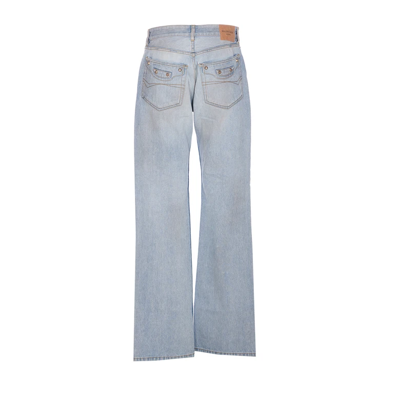 Balenciaga Trousers Blue Cotton - Women