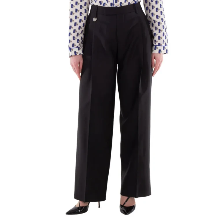 Burberry Wool Silk Pleated Tailored Trousers