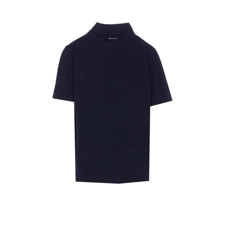 Miu Miu Miu T-Shirts And Polos Blue Cashmere - Women