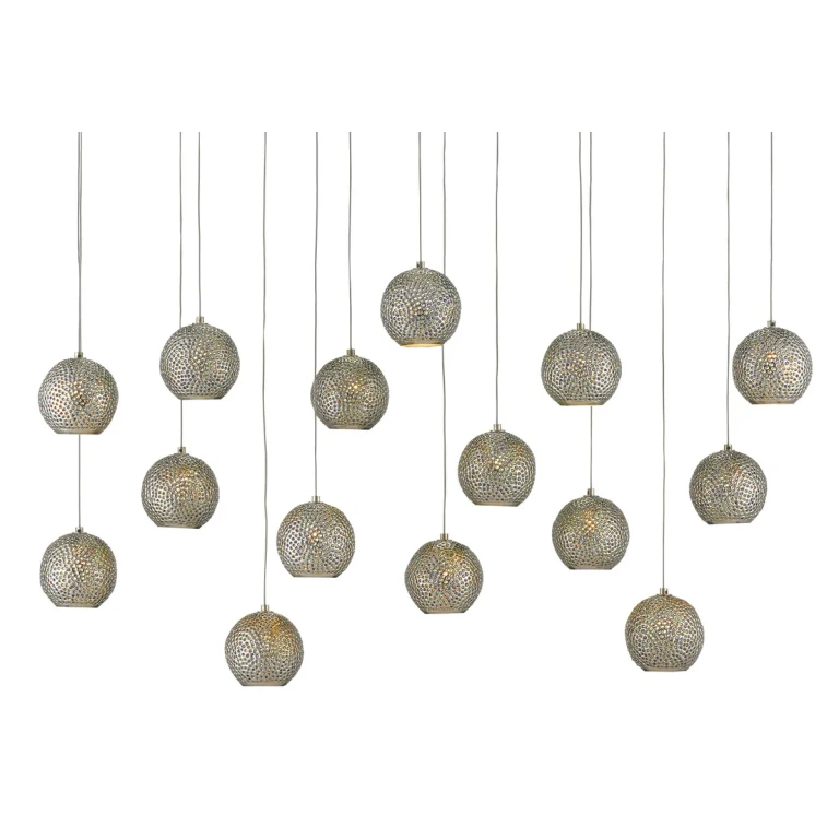 Blue Nickel 15 Light Pendant from the Giro Collection