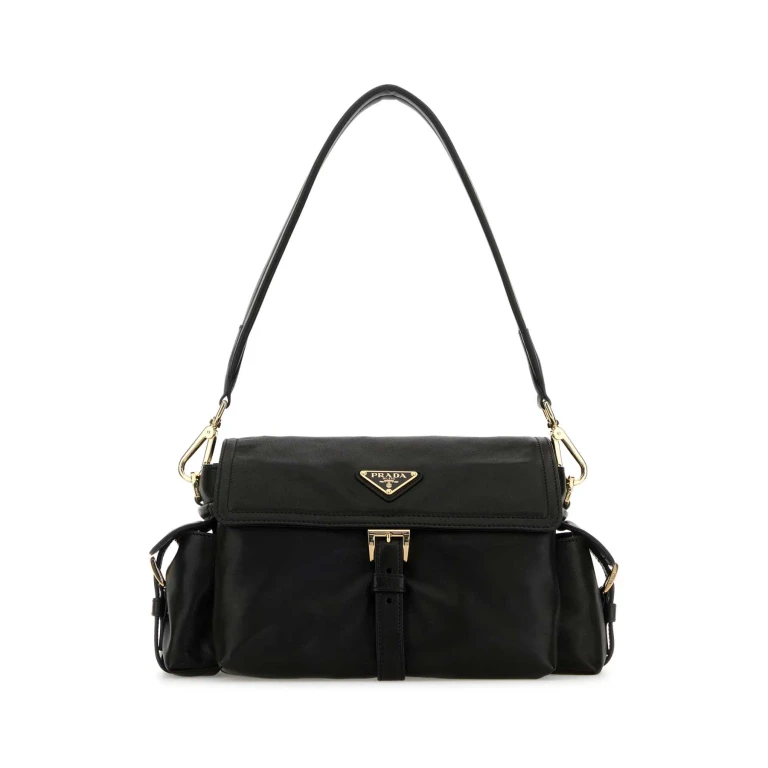 Black Nappa Leather Prada Explore Shoulder Bag