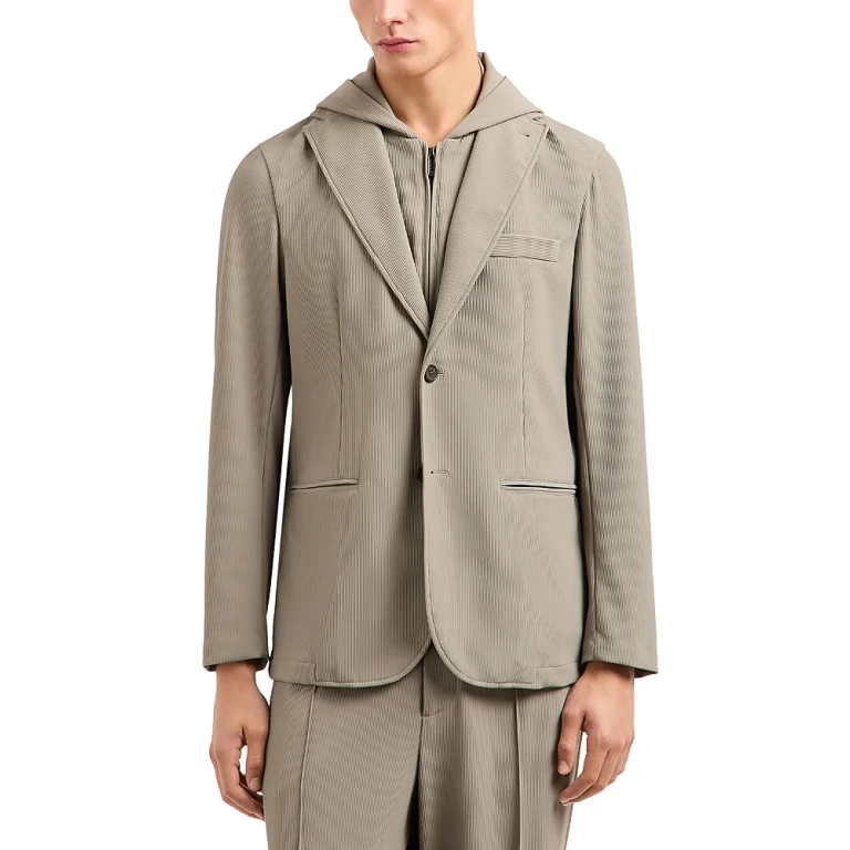 Emporio Armani Regular Fit Detachable Hooded Inner Bib Blazer