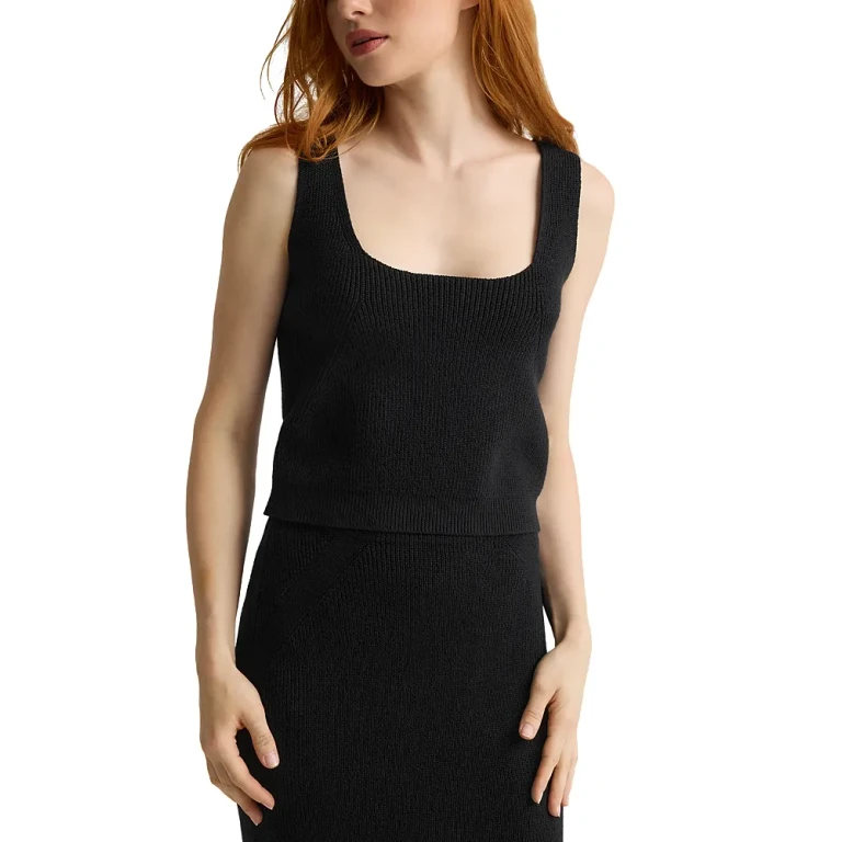 St. John Rib Knit Scoop Neck Top