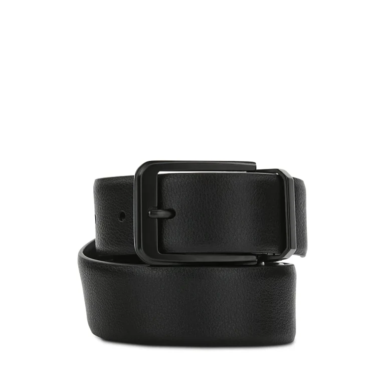 Black Leather Belt with Black Buckle - Exclusive