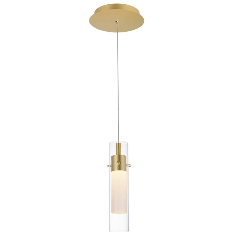 Satin Gold LED Mini Pendant from the Olinda Collection