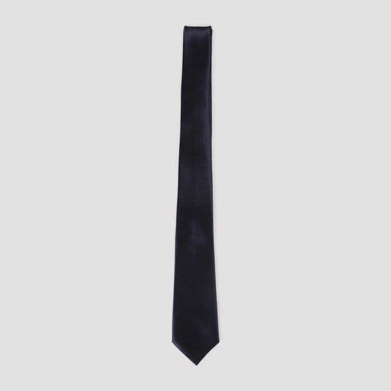 Saint Laurent Tie Blue Silk - Men