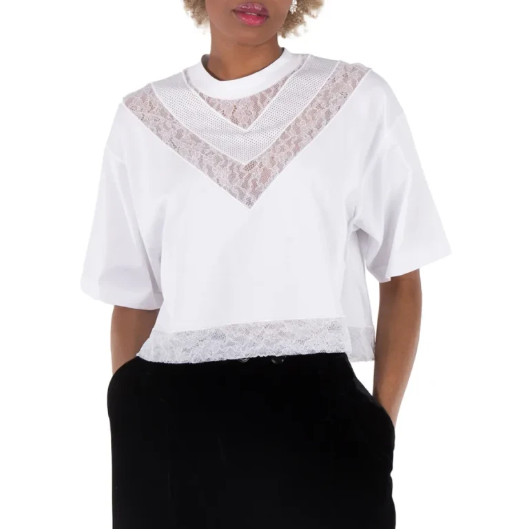 Burberry Lace V Paneled Boxy T-Shirt