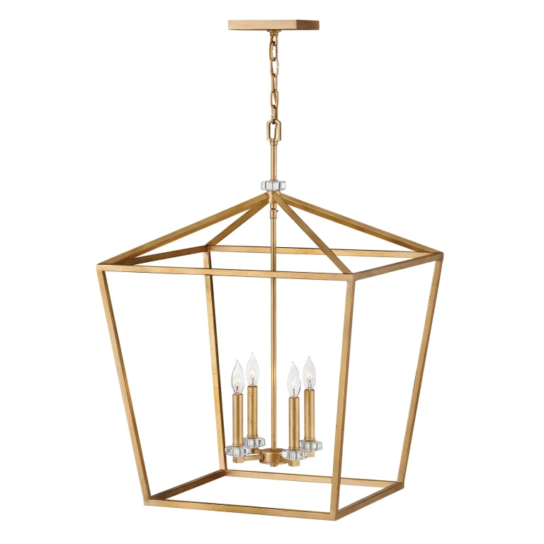 Stinson 4-Light Chandelier In Distressed Brass