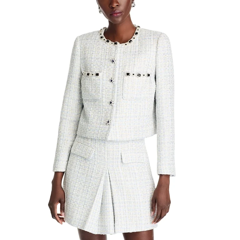 Self-Portrait Embellished Tweed Jacket