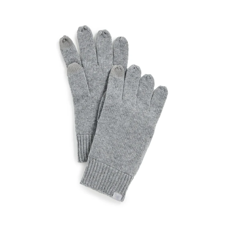Faherty Core Knit Gloves Charcoal Heather One Size
