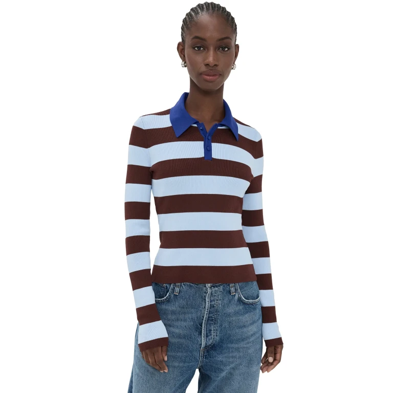 Solid & Striped The Debra Top Twilight/Raisin Brown L