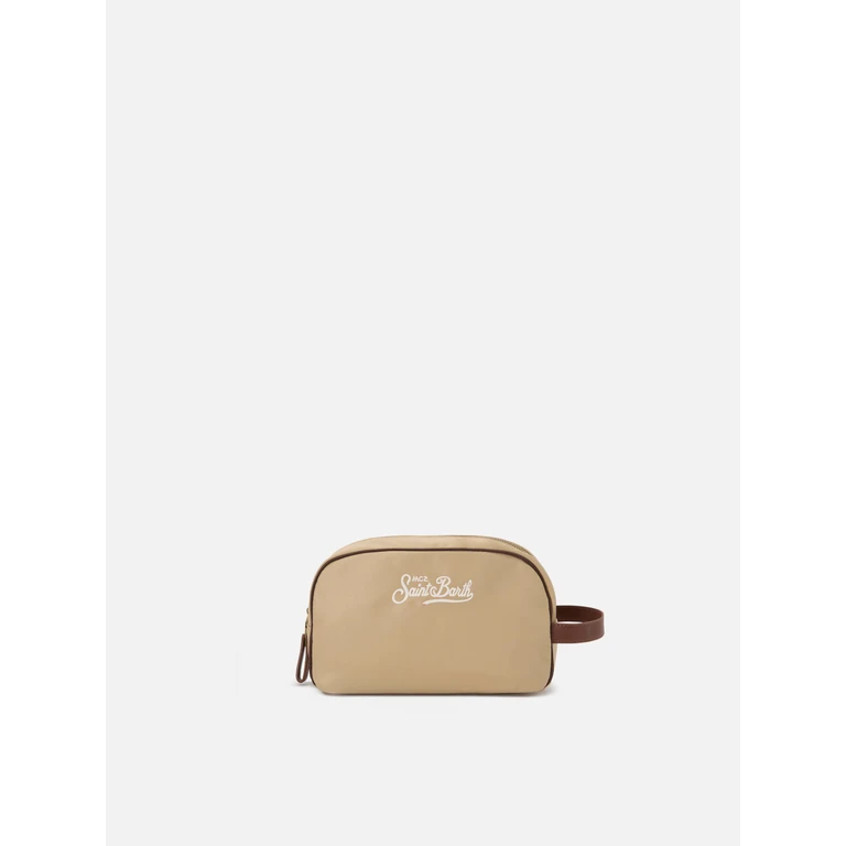 Mc2 Saint Barth Westwood Beige Nylon Beauty Bag Brown Pochette - Unisex