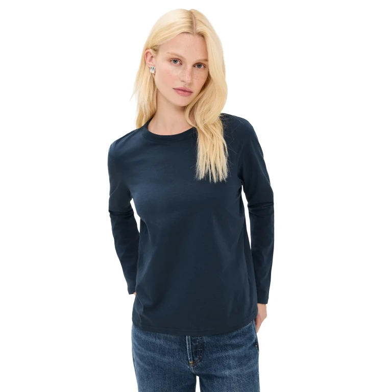 Sold Out NYC The Long Sleeve Perfect Tee in Navy Navy XS