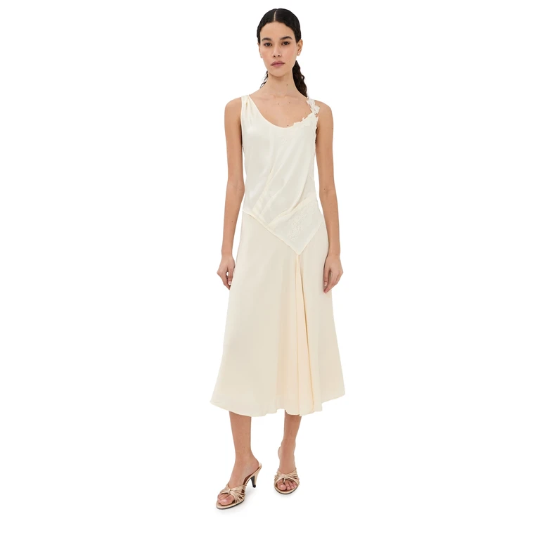 Victoria Beckham Lace Strap Dress Ivory 10