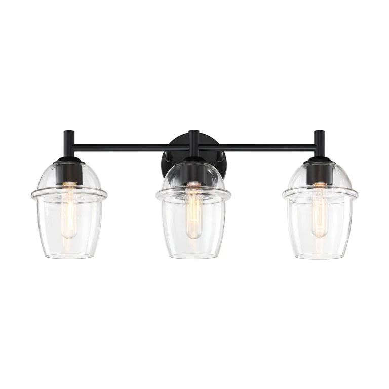 Summer Jazz 3-Light Bathroom Vanity Light in Matte Black