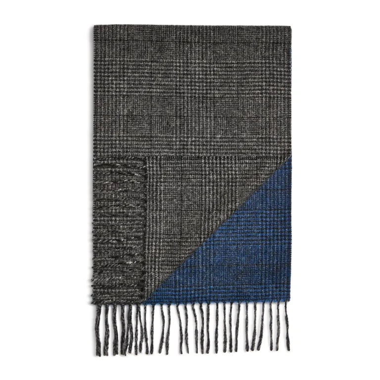 Blocked Glen Plaid Cashmere Woven Scarf