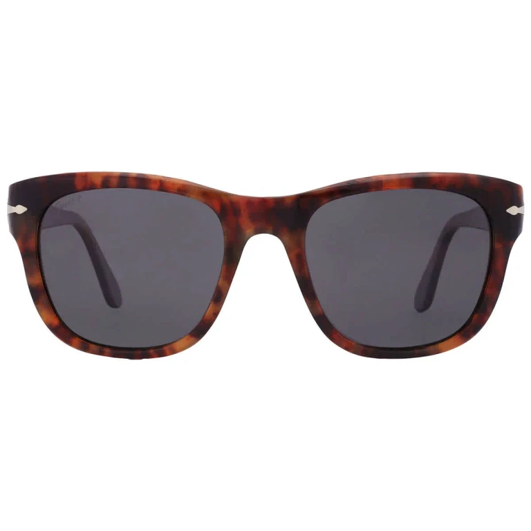 Persol Polarized Black Square Unisex Sunglasses PO3313S 108/48 52