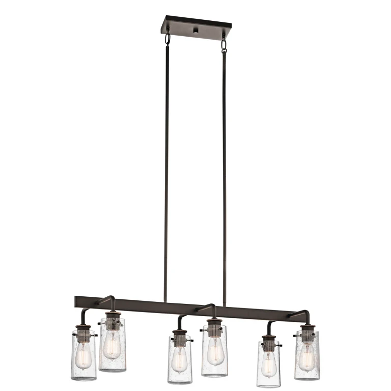 Braelyn 6-Light Linear Chandelier in Olde Bronze