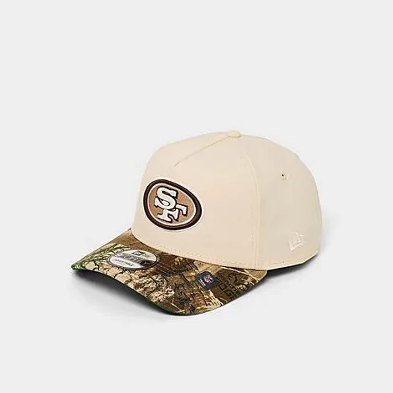 New Era San Francisco 49ers NFL Camo 9FORTY A-Frame Snapback Hat in Chrome/Camo