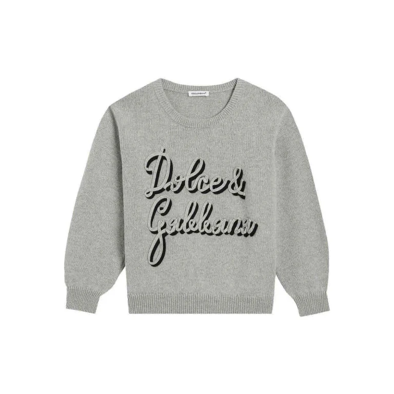 Dolce & Gabbana Jr Pull Col Rond - Gris