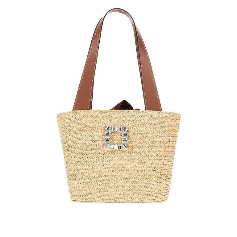 ROGER VIVIER Raffia small Viv' Skate bag Woman One Size