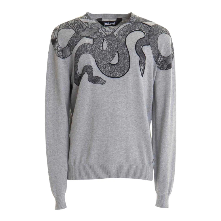 Just Cavalli Pull Col Rond - Gris