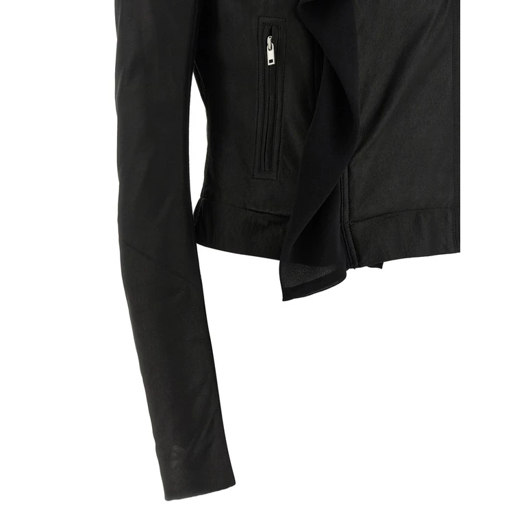 Rick Owens Jackets Black Lambskin - Women