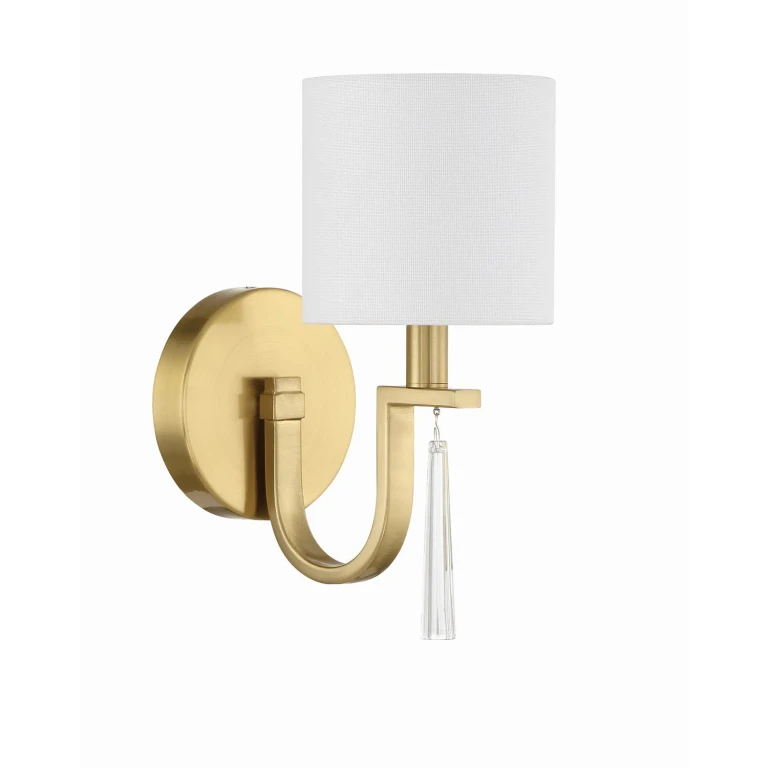 Satin Brass One Light Wall Sconce from the Fortuna Collection
