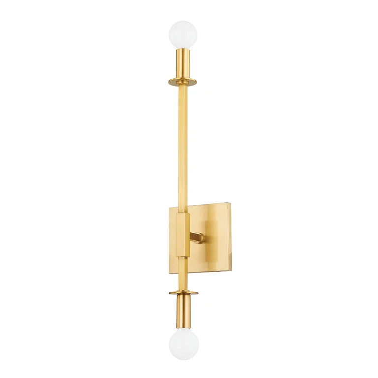 Aged Brass Two Light Wall Sconce from the Milana Collection