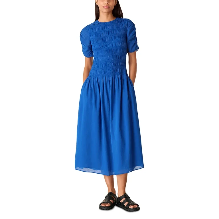 Whistles Avery Smocked Dress