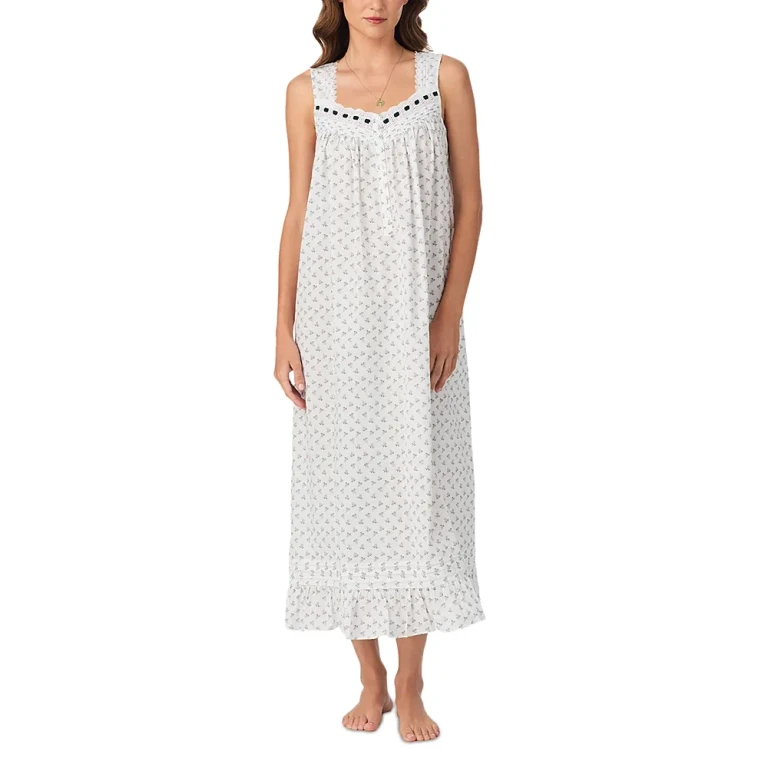 Eileen West The Eileen Cotton Lawn Sleeveless Ballet Nightgown
