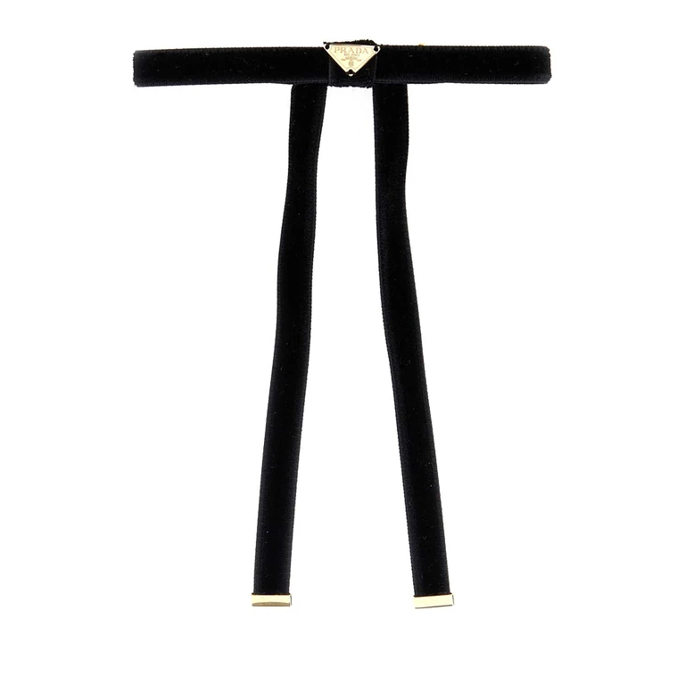 Prada Black Velvet Hair Clip Nero Cappelli E Fasce Per Capelli - Women
