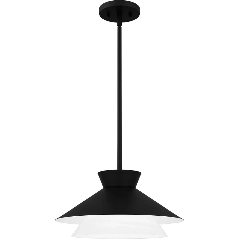 Matte Black One Light Pendant from the Quoizel Pendant Collection