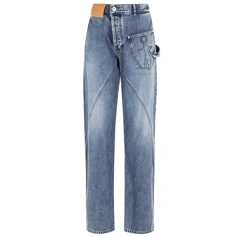 JW Anderson Twisted Workwear Jeans Blue Cotton - Women