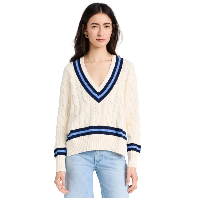 Polo Ralph Lauren Cable Knit Cotton Cricket Sweater Cream S