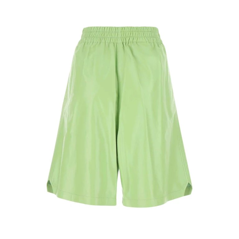 Bottega Veneta Pastel Green Leather Shorts