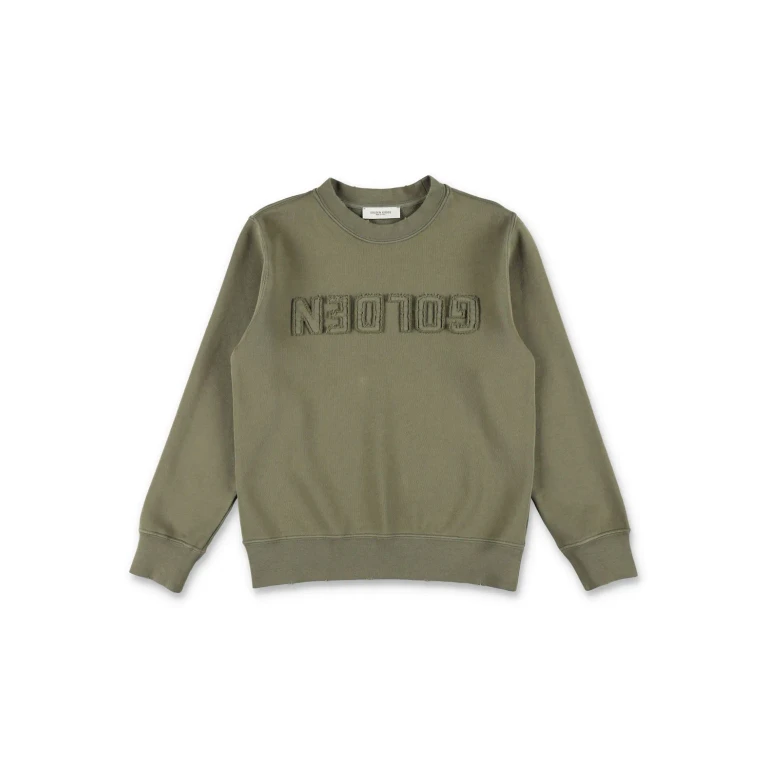 Boy's Tone-on-Tone Logo Cotton Crew-Neck Sweatshirt (P02214P00224435479)
