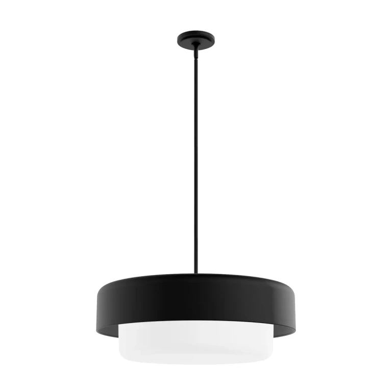 Natural Black Iron Four Light Pendant from the Station Collection