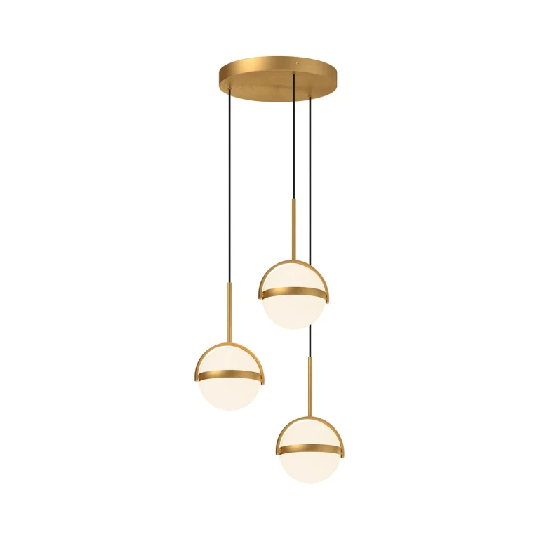Brushed Gold LED Pendant from the Globo Collection