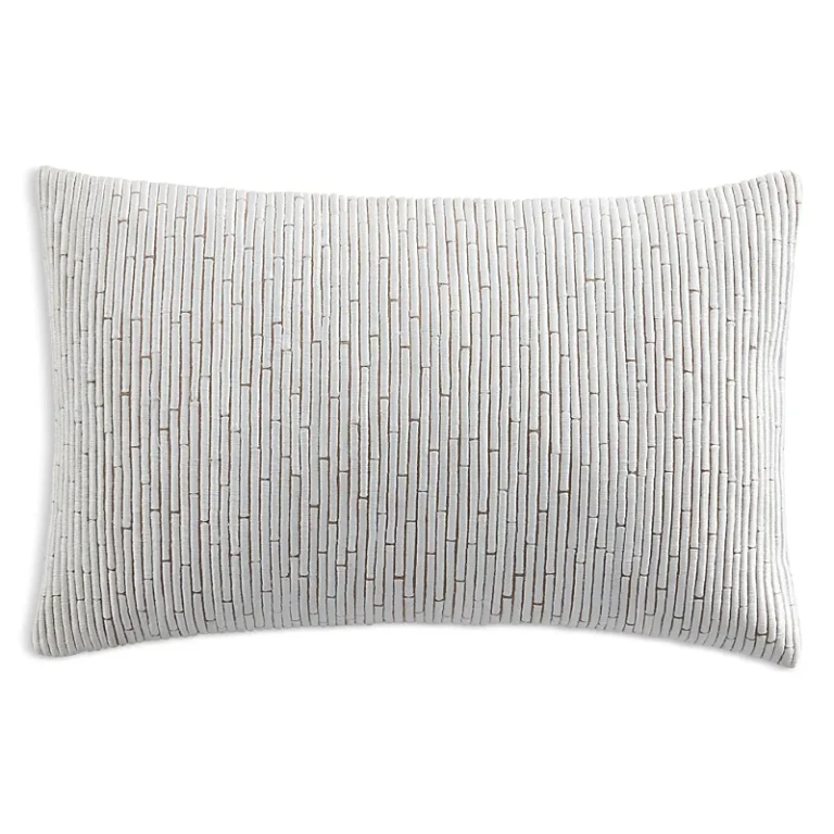 Donna Karan Home Embroidered Block Decorative Pillow, 11 x 22